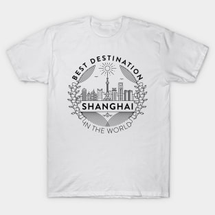 Shanghai Minimal Badge Design T-Shirt